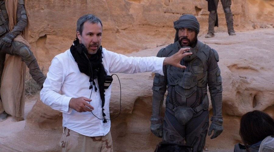 Image de Denis Villeneuve pendant le tournage de Dune, son dernier film en date.